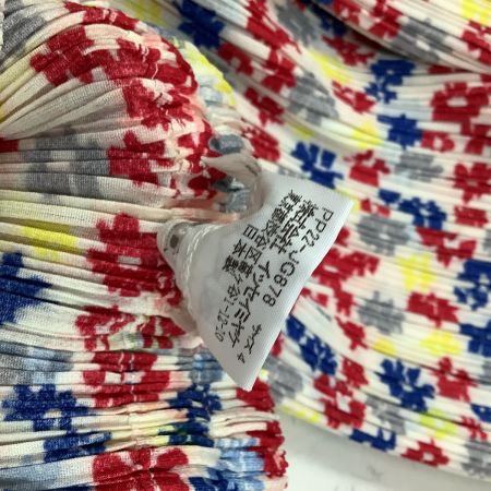  ISSEY MIYAKE イッセイミヤケ PLEATS PLEASE スカート 花柄 総柄 スリッド  PP22-JG878 ホワイト