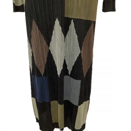  ISSEY MIYAKE イッセイミヤケ PLATS PLEASE 激レア ワンピース 図形SIZE 4 PP43-JH835 ブラック