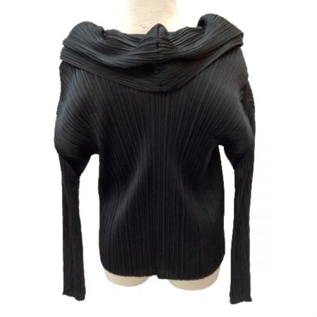  ISSEY MIYAKE イッセイミヤケ PLEATS PLEASE 変形 シャツ 遊び襟 SIZE 3 PP41-JJ822 ブラック