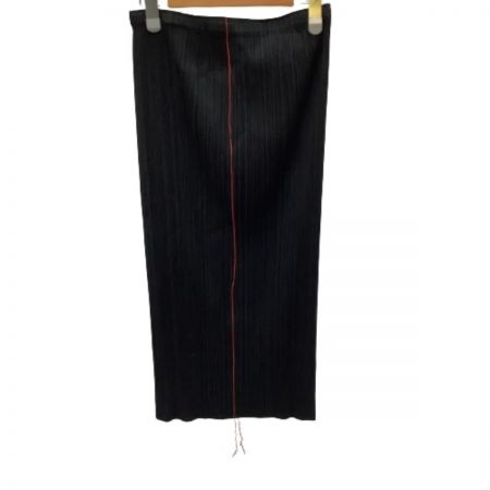  ISSEY MIYAKE イッセイミヤケ PLATS PLEASE スカート 赤パイピング PP31-JG622 ブラック