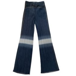 ♪♪ ISSEY MIYAKE イッセイミヤケ PLEATS PLEASE パンツ デニム転写 SIZE 2 PP22-JF895 ネイビー Bランク