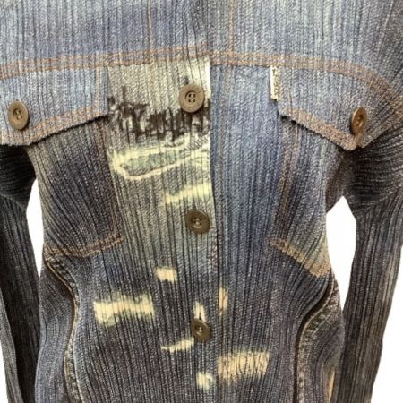  ISSEY MIYAKE イッセイミヤケ PLATS PLEASE デニム転写 シャツ ジャケット PP71-JD536 ブルー