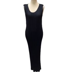 ♪♪ ISSEY MIYAKE イッセイミヤケ PLEATS PLEASE ノースリーブワンピースSIZE 3 PP05-JH001 ネイビー Bランク