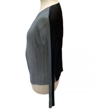  ISSEY MIYAKE イッセイミヤケ PLEATS  PLEASE メッシュカーディガン  PP41-JO853 ブラック×グレー