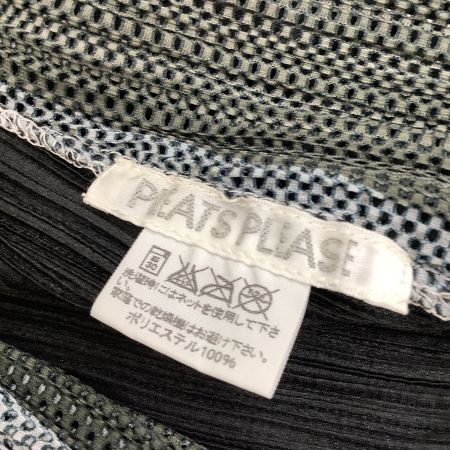  ISSEY MIYAKE イッセイミヤケ PLEATS  PLEASE メッシュカーディガン  PP41-JO853 ブラック×グレー