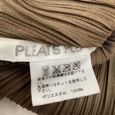  ISSEY MIYAKE イッセイミヤケ PLATS PLEASE ノースリーブワンピース SIZE 3 PP51-JH866 ブラウン