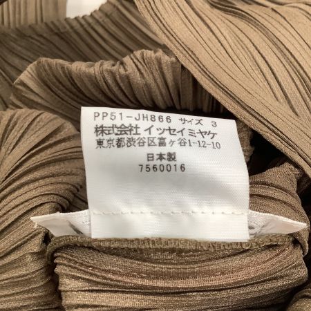  ISSEY MIYAKE イッセイミヤケ PLATS PLEASE ノースリーブワンピース SIZE 3 PP51-JH866 ブラウン