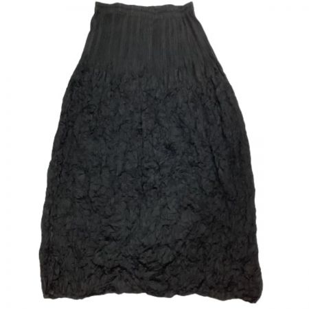  ISSEY MIYAKE イッセイミヤケ PLATS PLEASE スカート シワ加工 SIZE 4 PP41-JG902 ブラック