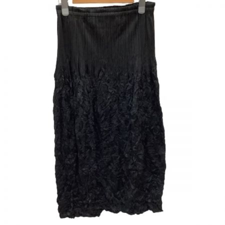  ISSEY MIYAKE イッセイミヤケ PLATS PLEASE スカート シワ加工 SIZE 4 PP41-JG902 ブラック