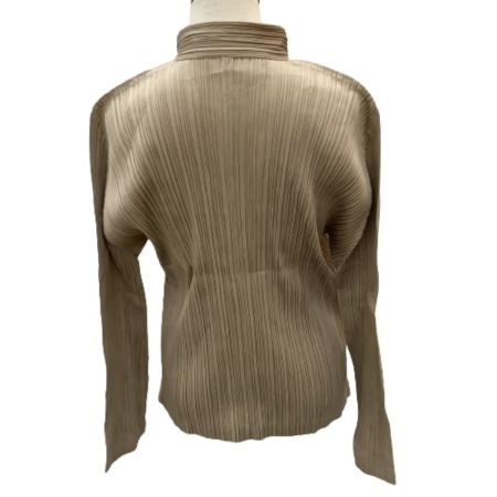 ISSEY MIYAKE イッセイミヤケ PLEATS PLEASE シャツ SIZE 4 PP43-JJ465 ベージュ
