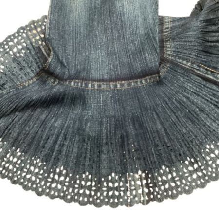 ISSEY MIYAKE イッセイミヤケ PLEATS PLEASE ワンピース スカート デニム転写 PP31-JH707 ネイビー