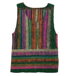 ♪♪ ISSEY MIYAKE イッセイミヤケ PLATS PLEASE ノースリーブカットソー SIZE 3 PP23-JK621 グリーン Bランク