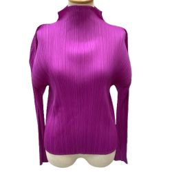 ♪♪ ISSEY MIYAKE イッセイミヤケ PLATS PLEASE長袖カットソー SIZE 3 PP23-JJ190 ショッキングピンク Bランク