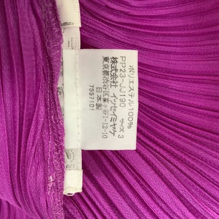  ISSEY MIYAKE イッセイミヤケ PLATS PLEASE長袖カットソー SIZE 3 PP23-JJ190 ショッキングピンク