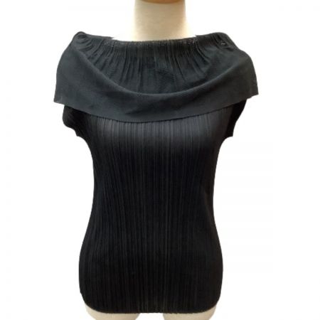 ISSEY MIYAKE イッセイミヤケ PLATS PLEASE カットソー 襟レース 変形 PP73-JK631 ブラック
