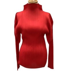 ♪♪ ISSEY MIYAKE イッセイミヤケ PLATS PLEASE カットソー SIZE 3 PP13JK303 レッド Bランク