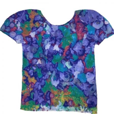  ISSEY MIYAKE イッセイミヤケ Me レディース レア カットソー 花柄 ブルー