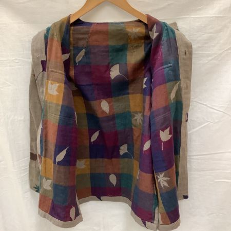  JURGEN LEHL ヨーガンレール 希少 レア セットアップ スカート ジャケット SIZE M 紅葉 イチョウ 楓 ベージュ