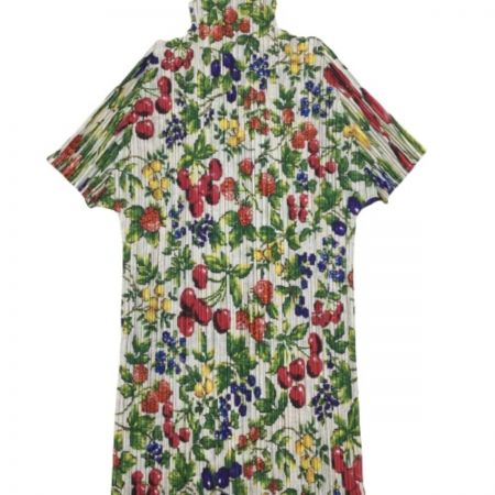  ISSEY MIYAKE イッセイミヤケ PLATS PLEASE カットソー 果物 フルーツ柄 PP41-JK682 ベージュ