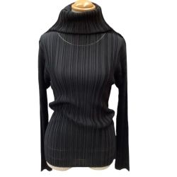♪♪ ISSEY MIYAKE イッセイミヤケ PLATS PLEASE タートルネックカットソー SIZE 3 PP91JK963 ブラック Bランク