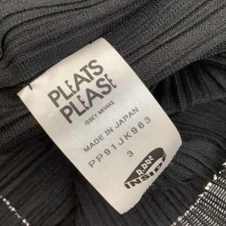 ISSEY MIYAKE イッセイミヤケ PLATS PLEASE タートルネックカットソー SIZE 3 PP91JK963 ブラック Bランク