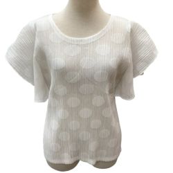 ♪♪ ISSEY MIYAKE イッセイミヤケ PLATS PLEASE 変形 カットソー 水玉 SIZE 3 PP91-JK663 ホワイト Bランク