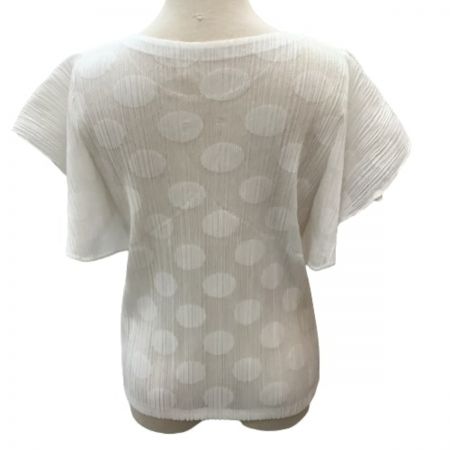  ISSEY MIYAKE イッセイミヤケ PLATS PLEASE 変形 カットソー 水玉 SIZE 3 PP91-JK663 ホワイト