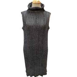 ♪♪ ISSEY MIYAKE イッセイミヤケ PLATS PLEASE ノースリーブワンピース キラキラ PP11-JT516 ブラック Bランク