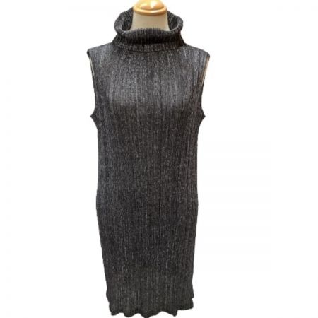  ISSEY MIYAKE イッセイミヤケ PLATS PLEASE ノースリーブワンピース キラキラ PP11-JT516 ブラック