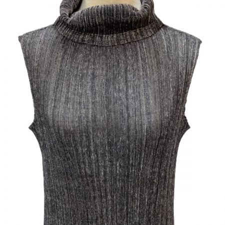  ISSEY MIYAKE イッセイミヤケ PLATS PLEASE ノースリーブワンピース キラキラ PP11-JT516 ブラック