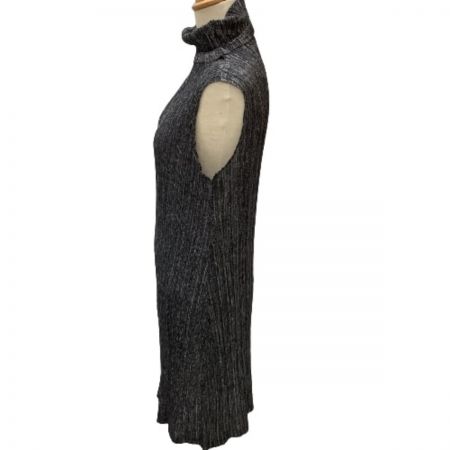  ISSEY MIYAKE イッセイミヤケ PLATS PLEASE ノースリーブワンピース キラキラ PP11-JT516 ブラック