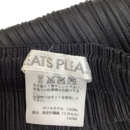 ISSEY MIYAKE イッセイミヤケ PLEATS PLEASE ロングスカート 切替ストライプ PP01-JG726 ブラック