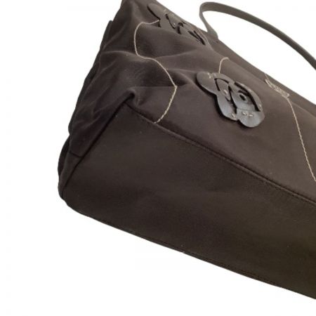  PRADA プラダ レディース ハンドバッグ バラ ローズモチーフ ダークブラウン