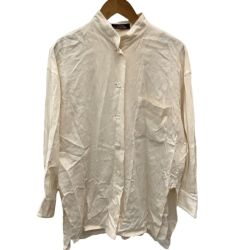 ♪♪ ISSEY MIYAKE permanente イッセイミヤケ レディース シャツ SIZE M アイボリー Bランク
