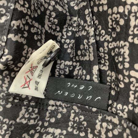 JURGEN LEHL ヨーガンレール レディース スカート SIZE M 総柄 シルク100% ブラック