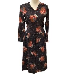 PINK HOUSE ピンクハウス 美品 レディース セーラーワンピース 花束 ピンクローズ ドット リボン チェック ブラック Bランク