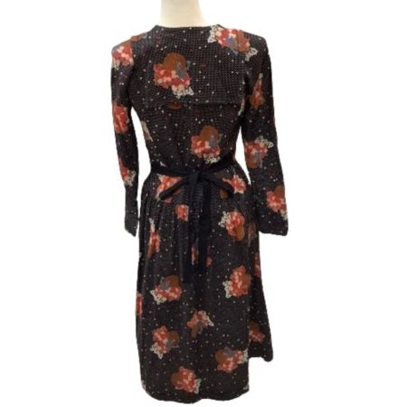 PINK HOUSE ピンクハウス 美品 レディース セーラーワンピース 花束 ピンクローズ ドット リボン チェック ブラック