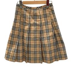 ♪♪ BURBERRY BLUE LABEL バーバリーブルーレーベル レディース スカート SIZE 36 チェック ベージュ Bランク