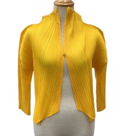  ISSEY MIYAKE イッセイミヤケ PLATS PLEASE 変形 カーディガン ジャケット PP03-J0145 イエロー