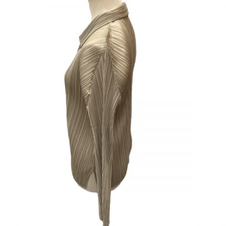  ISSEY MIYAKE イッセイミヤケ PLEATS PLEASE シャツ SIZE 3 PP31-JJ183 ベージュ