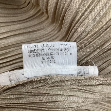 ISSEY MIYAKE イッセイミヤケ PLEATS PLEASE シャツ SIZE 3 PP31-JJ183 ベージュ