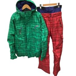 KissMark キスマーク メンズ スノーウェア スキーウェア 上下セット　SIZE M グリーン×レッド Bランク