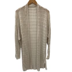 ♪♪ JURGEN LEHL ヨーガンレール レディース ロングカーディガン 麻100％ SIZE　M ベージュ Bランク