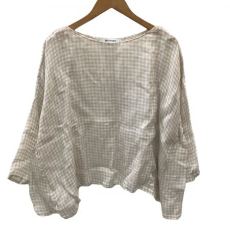  Veritecoeur ヴェリテクール レディース カットソー チェック SIZE Free ベージュ