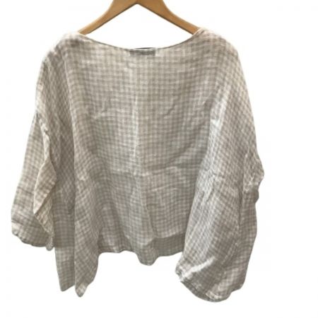  Veritecoeur ヴェリテクール レディース カットソー チェック SIZE Free ベージュ