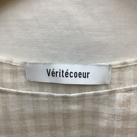  Veritecoeur ヴェリテクール レディース カットソー チェック SIZE Free ベージュ