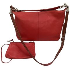 ♪♪ Somes Saddle ソメスサドル レディース ２WAYバッグ ハンドバッグ ショルダーバッグ レザー ポーチ付き レッド Bランク