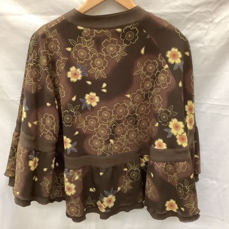 SHISENDO 詩仙堂 美品 レディース セットアップ ジャケット ブラウス スカート ３点セット 花柄 桜柄 こげ茶