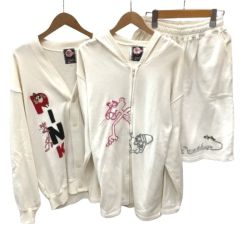 PINK PANTHER 3点セット 上下セット メンズ パーカー カーディガン ハーフパンツ SIZE L Bランク