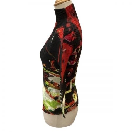  ISSEY MIYAKE イッセイミヤケ Me ミー タートルネックカットソー SIZE Free 総柄 ブラウン